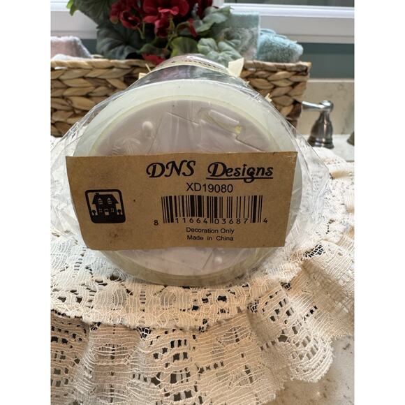 DNS Designs Flameless Timer Candle Fall Themed Ivory Orange Battery Operated - Picture 5 of 8